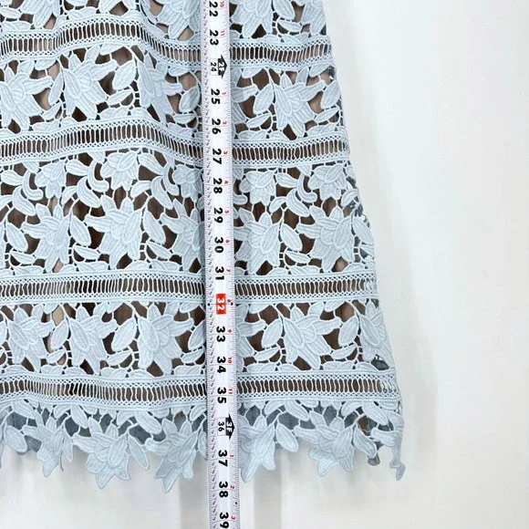 REISS Orchid Lace Overlay Scallop Ladder Short Dress Light Blue Cap Sleeve 6 - emaralddelhi.in REISS Orchid Lace Overlay Scallop Ladder Short Dress Light Blue Cap Sleeve 6 - emaralddelhi.in